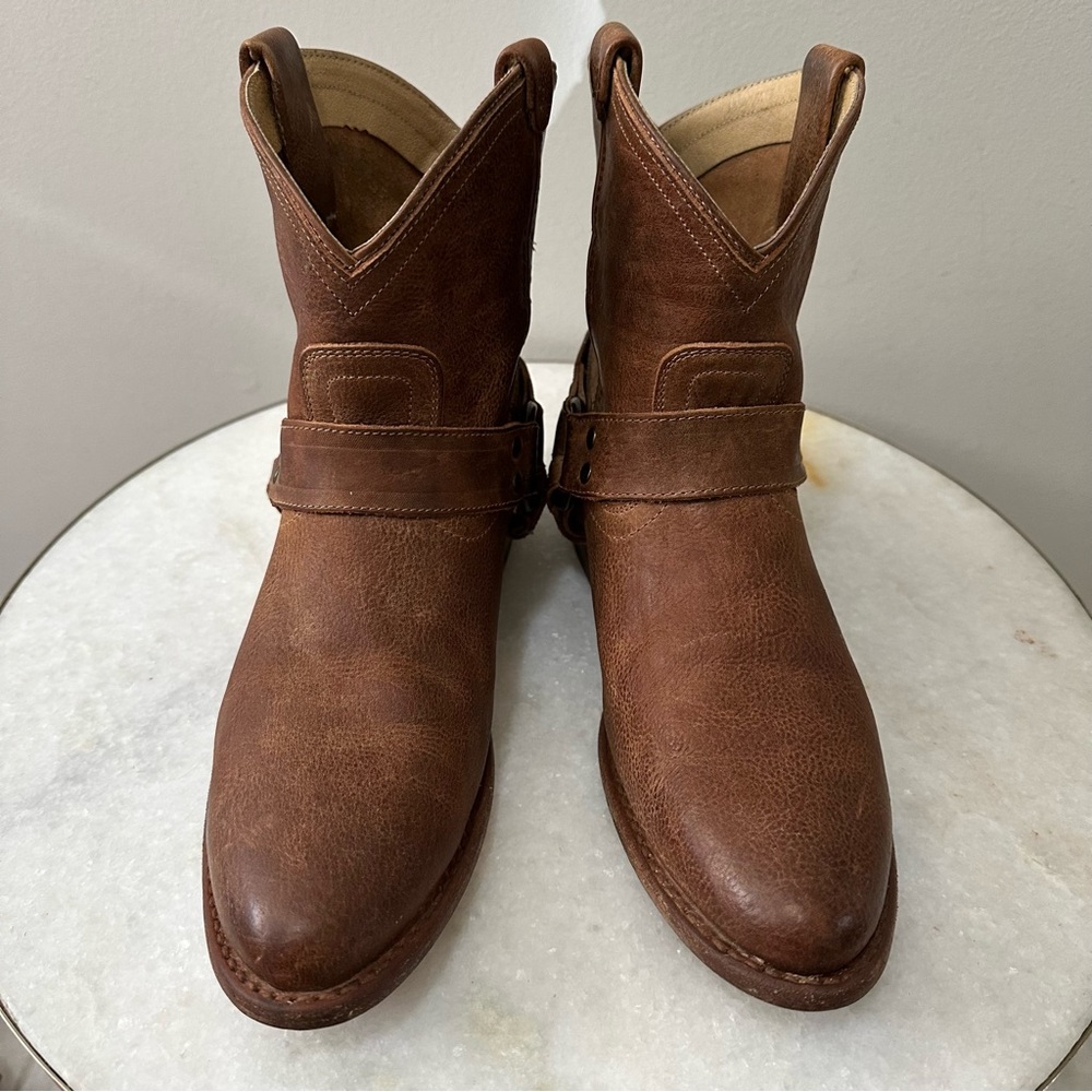 Women’s Brown Leather Harness Boots, Size 7 1/5 - Picture 5 of 16